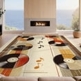 thumbnail image 2 of Design&I 3'x5' Washable Accent Rug Record Music Vinyl Note Vintage Abstract Retro Stripes Cd Disc for Bedroom, Walk-in Closet, Pet Friendly & Non-Slip Built-In Grip, 2 of 7