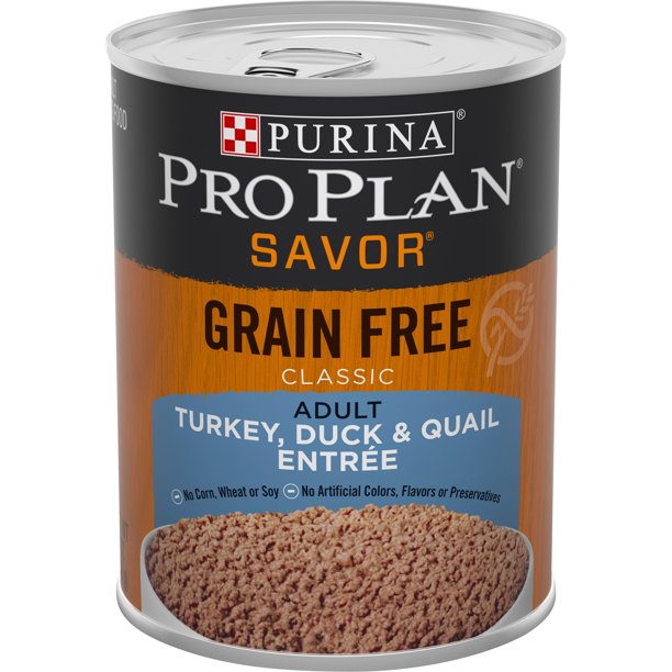 (12 Pack) Purina Pro Plan Grain Free, High Protein Wet Dog Food, SAVOR