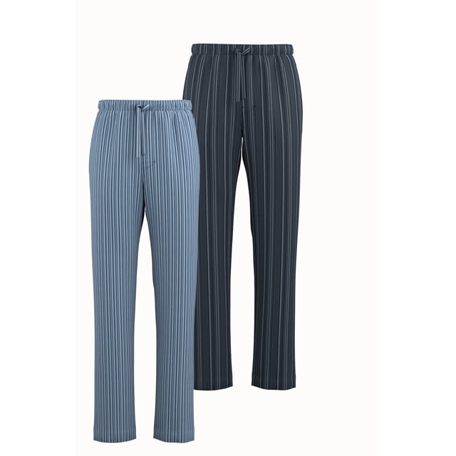 Pantalon Homme Confort Coupe Décontractée, Lot de 2 Pcs à Prix Réduit, Rayé, 100 % Coton