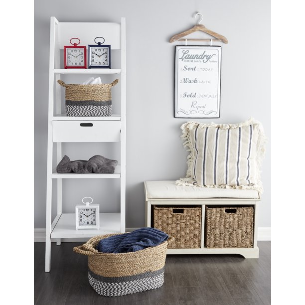 Decmode Farmhouse Style Gray And White Laundry List Metal Wall Decor With Wood Hanger 18 X 32 Walmart Com Walmart Com