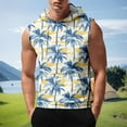 thumbnail image 2 of Men's Sleeveless Hoodie With Vibrant Floral Print Casual Lightweight Gym Tank Top For Summer Workouts, 2 of 4
