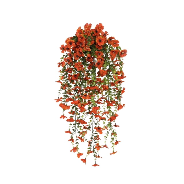 Fesfesfes Violet Rattan Hanging Planter,Artificial Flower Basket for Displays, Porch Ceilings Boho Bedroom Decor with Pre-Installed Hooks Drainage Holes