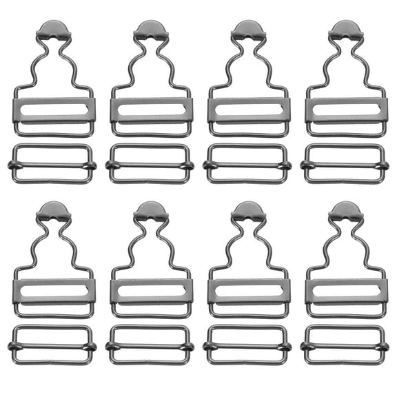 Uxcell Overall Buckles, 8 Sets Metal Suspender Replacement Buckles 28mm, Black