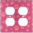 thumbnail image 3 of Metal Light Switch Plate Cover Cute Puppy Dog Paw Prints Pink DOG038, 3 of 13