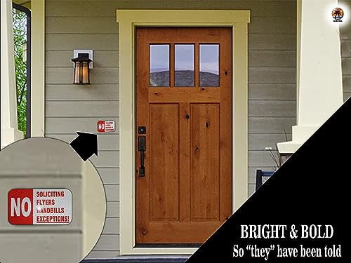 No Soliciting No Flyers No Handbills No Exceptions 2 pack super reflective vinyl stickers