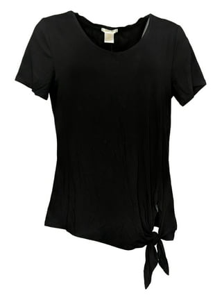 Matty M Women's Stripe Print Tee V-Neck Side Tie T-shirt Top – Letay Store