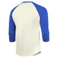 thumbnail image 3 of Men's Majestic Threads Cream/Royal Texas Rangers Raglan 3/4-Sleeve T-Shirt, 3 of 3