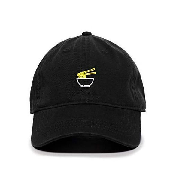 Tech Design Noodles Baseball Cap Embroidered Cotton Adjustable Dad Hat Black