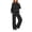 Black, variant on Yuanlook Women's Coordinated Two‑Piece Tracksuit, Cowl Neck Raglan Sleeve Sweatshirt and Drawstring Wide Leg Trousers for Weekend Errands and City Strolls S‑XXXL