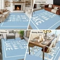 thumbnail image 6 of Blue Large Area Rugs for Bedroom Living Room, Soft Non Slip Carpet Bedside Rug, Mountain Forest Tree Life Is Better at The Lake Rectangular Floor Cover Kitchen Accent Rug 5'x7' for Dining Room/Office, 6 of 9