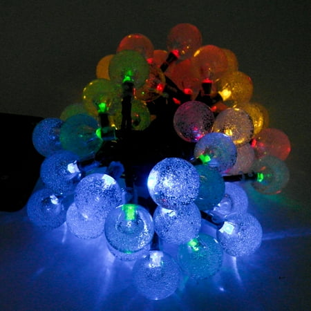 Christmas Tree Bubble - TrendBox - Colorful Solar Energy Powered 50 LED Crystal Ball Bubble String Fairy Light Decorative Atmosphere Lamp For Wedding Deco X'mas Party Garden Christmas Tree Decoration
