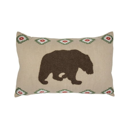 

Hiend Accents Unisex Southwestern Bear Burlap Lumbar Pillow Tan One Size