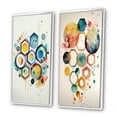thumbnail image 3 of Designart "Geometric Hexagon and Circle III" Abstract Geometric Framed Wall Art Set Of 2 - Blue Geometric Framed Canvas Set For Living Room Decor, 3 of 7