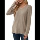 thumbnail image 3 of Blusas de Larga para Mujer, Camisas con Cuello en V, Suéteres Tipo Túnica Ligeros, Moda Caqui XXL, 3 of 9