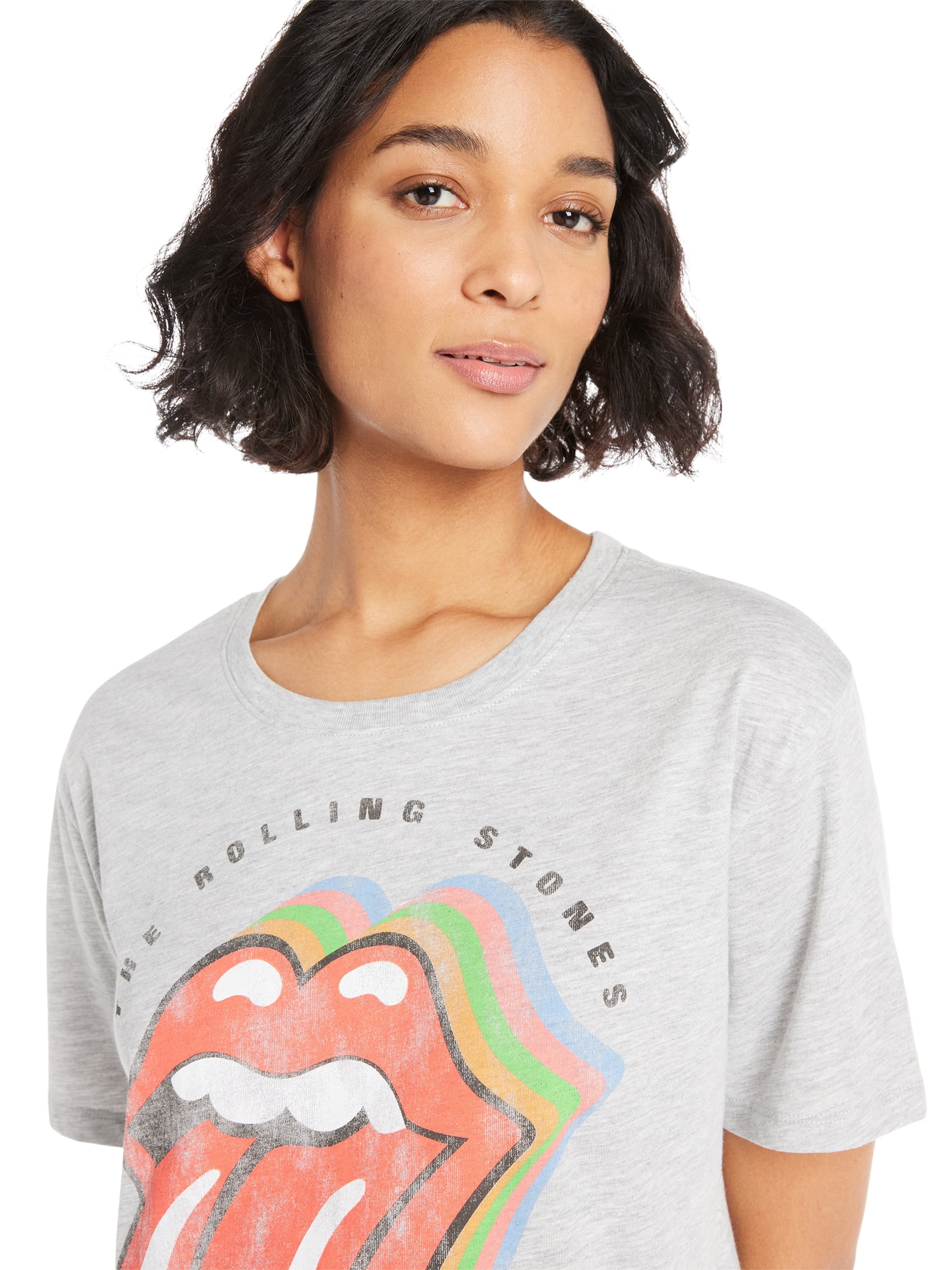 Time and Tru Women's Rolling Stones Graphic Tee with Short