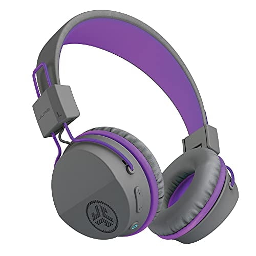 Auriculares inalámbricos JLab JBuddies Studio 13h de batería volumen seguro ajustables gris/morado