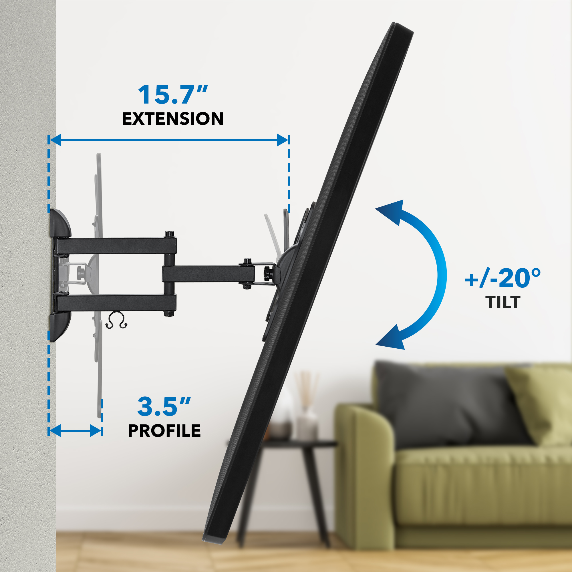Mount-It! Full-Motion TV Wall Mount with 180° Swivel Arm photo 8