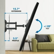 Mount-It! Full Motion TV Wall Mount with Swivel Arm for 28 32 40 43 48 50 55 Inch Flat Screen TVs