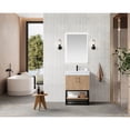 thumbnail image 3 of Vinnova Alistair 24" White Stone Top Oak Single Vanity Black Frame with Mirror, 3 of 16