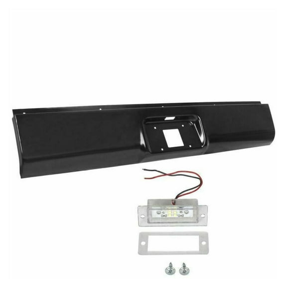 WaiRitoday Rear Bumper Roll Pan W/ LED License Compatible with 99-06 Chevy Silverado GMC Sierra 1500