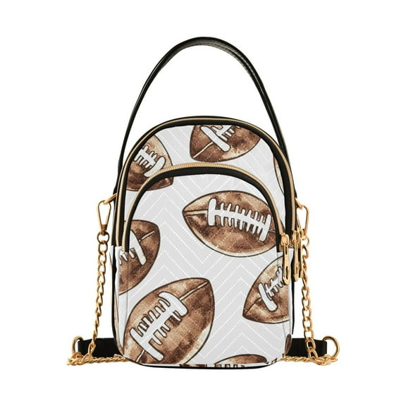 joogoo Women Retro Football Chain Crossbody Bags Shoulder Handbag Phone Purse