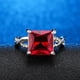 thumbnail image 2 of Red Gem Anillo de Plata de corte cuadrado de moda deslumbrante anillo de la mujer de regalo, 2 of 2