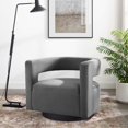 thumbnail image 2 of Armchair Accent Chair, Velvet, Grey Gray, Modern Contemporary Urban Design, Living Lounge Room Hotel Lobby Hospitality, 2 of 9