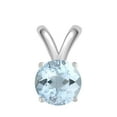 thumbnail image 2 of Mauli Jewels Engagement Necklace for Women 1.60 Carat Round Aquamarine Pendant 4-prong 925 Sterling Silver|Silver Chain, 2 of 4