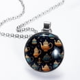 thumbnail image 2 of Arabic teapot Glass Design Circular Pendant Necklace - Elegant Jewelry Piece, 2 of 5