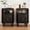 2-black-2pcs, variant on Mid Century Nightstand Set of 2, Fluted Bedside Tables with Storage, Small Vintage End Tables for Bedroom, Walnut