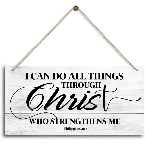 Wood Sign 5x10 Inch I Can Do All Things Through Christ Wall Sign Christian Wall Sign Bible Verse Wall Decor Scripture Wall Sign Philippians 4 13 Wall Decor Wooden Bible Verse Sign Farmhouse Wall Decor