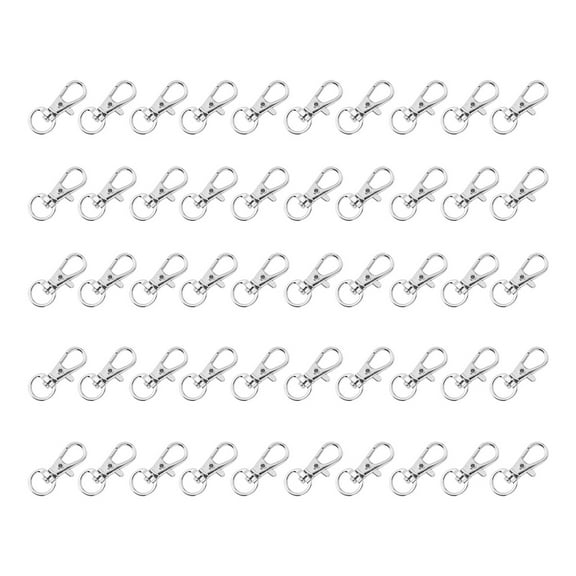 OUNONA 1 Set 50Pcs Snap Key Chains Key Ring Accessories DIY Key Accessories Key Rings Creative Hanging Key Chain with Hook (32MM)