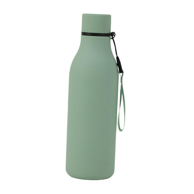 Botella de agua aislada reutilizable, termo de 550 ml, sencilla, práctica y elegante. Verde