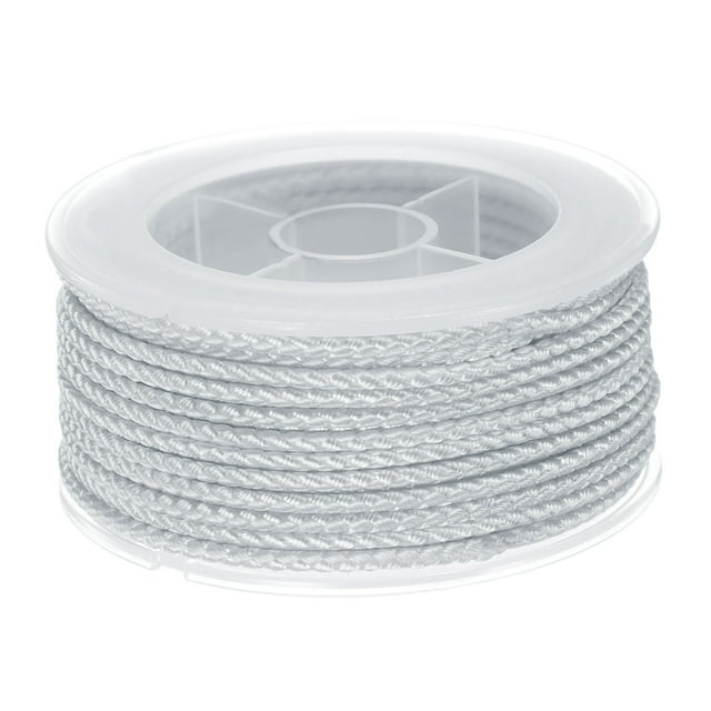 Unique Bargains Nylon Thread Twine Beading Cord 2mm Extra-Strong Braided Nylon Crafting String 11M/36 Feet, Light Grey