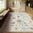 thumbnail image 4 of Moynesa 5'x7' Vintage Area Rugs,Oriental Farmhouse Rugs for Living Room,Low-Pile Soft Distressed Bedroom Rug Non-Slip Washable Indoor Floor Carpet for Dining Room Dorm Office,Ivory, 4 of 8