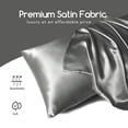 thumbnail image 4 of YEJIMAN Clearance Solid Color Silk Pillowcase Gray Pillowcase Envelope Pillow Pair, 4 of 4