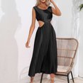 thumbnail image 1 of Lenago Robes d'Été Grande Taille Mode Femmes Robe d'Été Col Rond Imprimé à Pois Robe Plissée Sans Manches Robes de Plage de Fête en Solde, 1 of 6