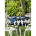 thumbnail image 4 of Round Outdoor Tablecloth With Umbrella Hole And Zipper– Abstract Explosion Tie Dye Waterproof Patio Table Cover for Party, Picnic, Backyard, 60" Dia. , Black White, 4 of 8