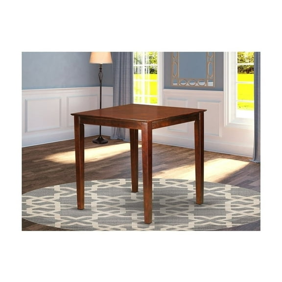 Counter Height Pub Table - 36" Square Gathering Table with Expansion Leaf - Oak Finish