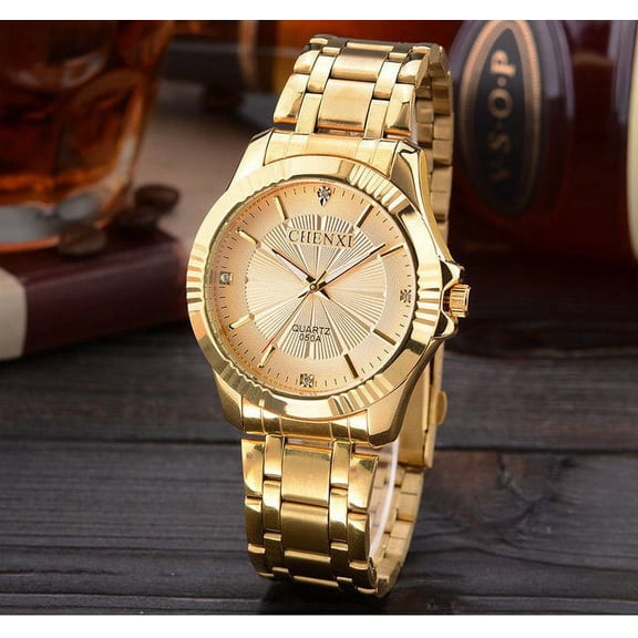 CHENXI Brand Famous Noble Gentlmen Watch Classic Luxury Gold Stainless Steel Quartz Male Watches Fashion Delicate Gift Clock Men