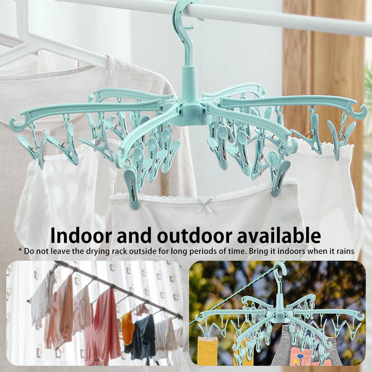 1pc Foldable 8-clip Clothes Hanger For Drying And Storing Baby Clothes,  Socks, Hats, Etc.