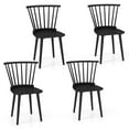 thumbnail image 1 of Gymax 4 PCS Dining Chair Windsor High Spindle Back Wood Kitchen Chairs w/ Rubber Wood Frame Black, 1 of 10