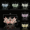 thumbnail image 4 of Crystal Glass Lotus Flower Candle Holder Candlestick Home Decor Craft Tea Light, 4 of 4