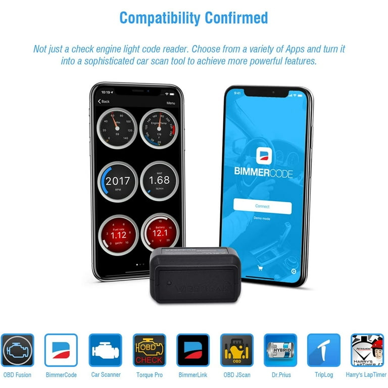 Carista OBD2 Bluetooth Adapter, Scanner and App for iOS and