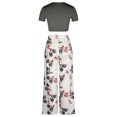 thumbnail image 5 of Giftesty Two Piece Outfits Women,Women's Summer Floral Print Waist Waist Suit Fashion Casual Two-Piece Suit, 5 of 9
