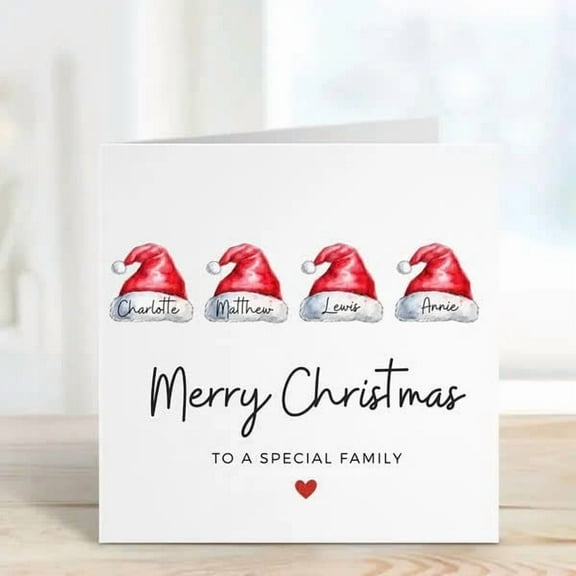Personalized Christmas Card – “Merry Christmas to a Special Family” – Customizable Name Design – Perfect Holiday Greeting Card for Families