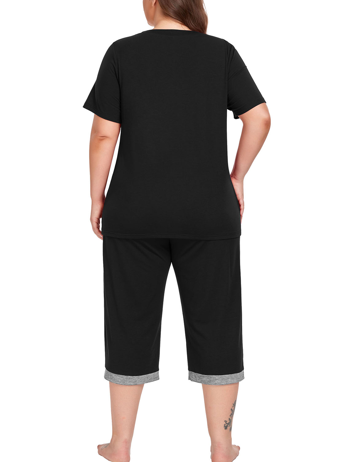 Cueply Women's Plus Size Pajama Set Short Sleeve with Pockets photo 6