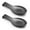 Black, variant on Stainless Steel Silver Spoon Rest for Kitchen Counter Cooking Utensil Rest Spoon Ladle Holder for Stove Top Rust Resistant Large Size Spatula Rest Dishwasher Safe 9.61 x 3.74 Inch(2PCS)