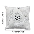 thumbnail image 2 of 1Pc Halloween Pillow Cover Spooky Ghost Jack O Lantern Embroidered White Throw Pillow Cover for Indoor Halloween Decor Fall Home Decor for Living Room Couch, 2 of 7