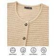 thumbnail image 6 of Women Knit Cardigan Sweaters Fall Fashion Long Sleeve Button Down Trendy Casual Jacket Winter Clothes Cream White S, 6 of 9